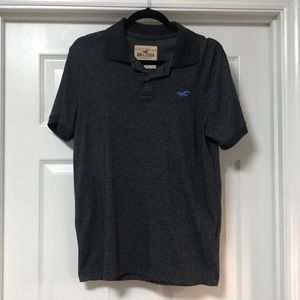 Hollister Short Sleeve Gray and Black Polo